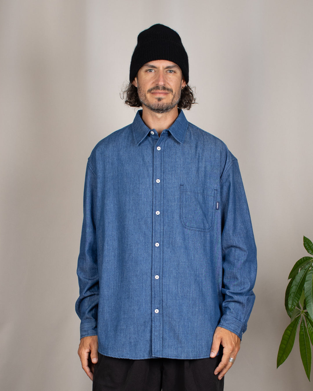 Relaxed Chambray Shirt Blue