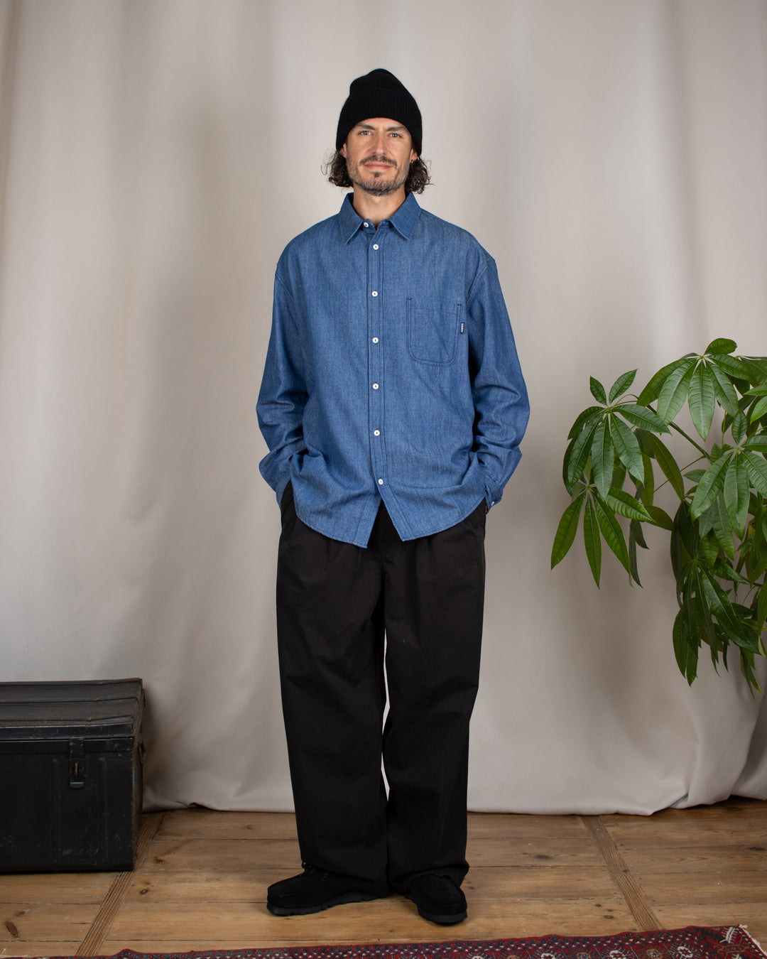Relaxed Chambray Shirt Blue
