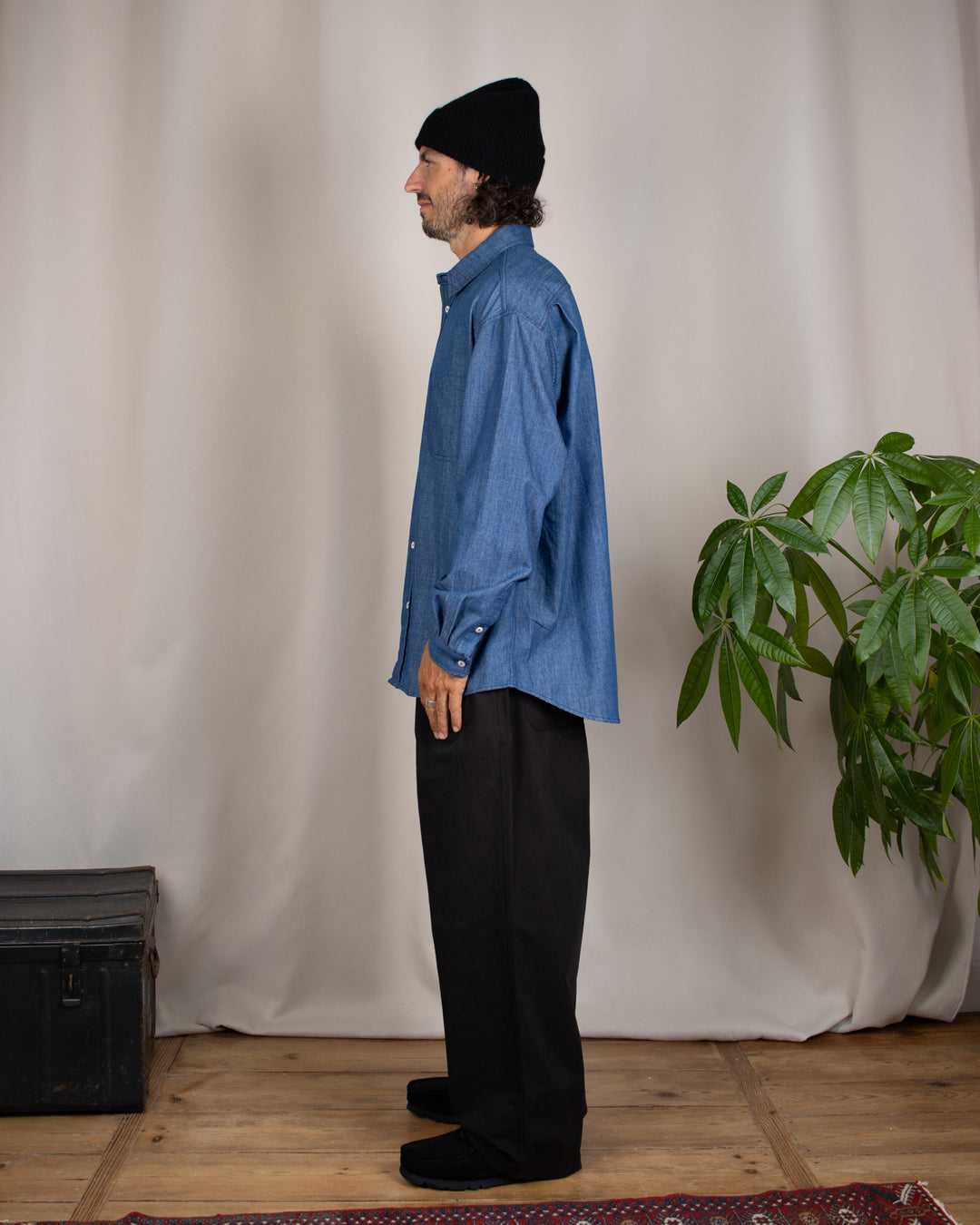 Relaxed Chambray Shirt Blue
