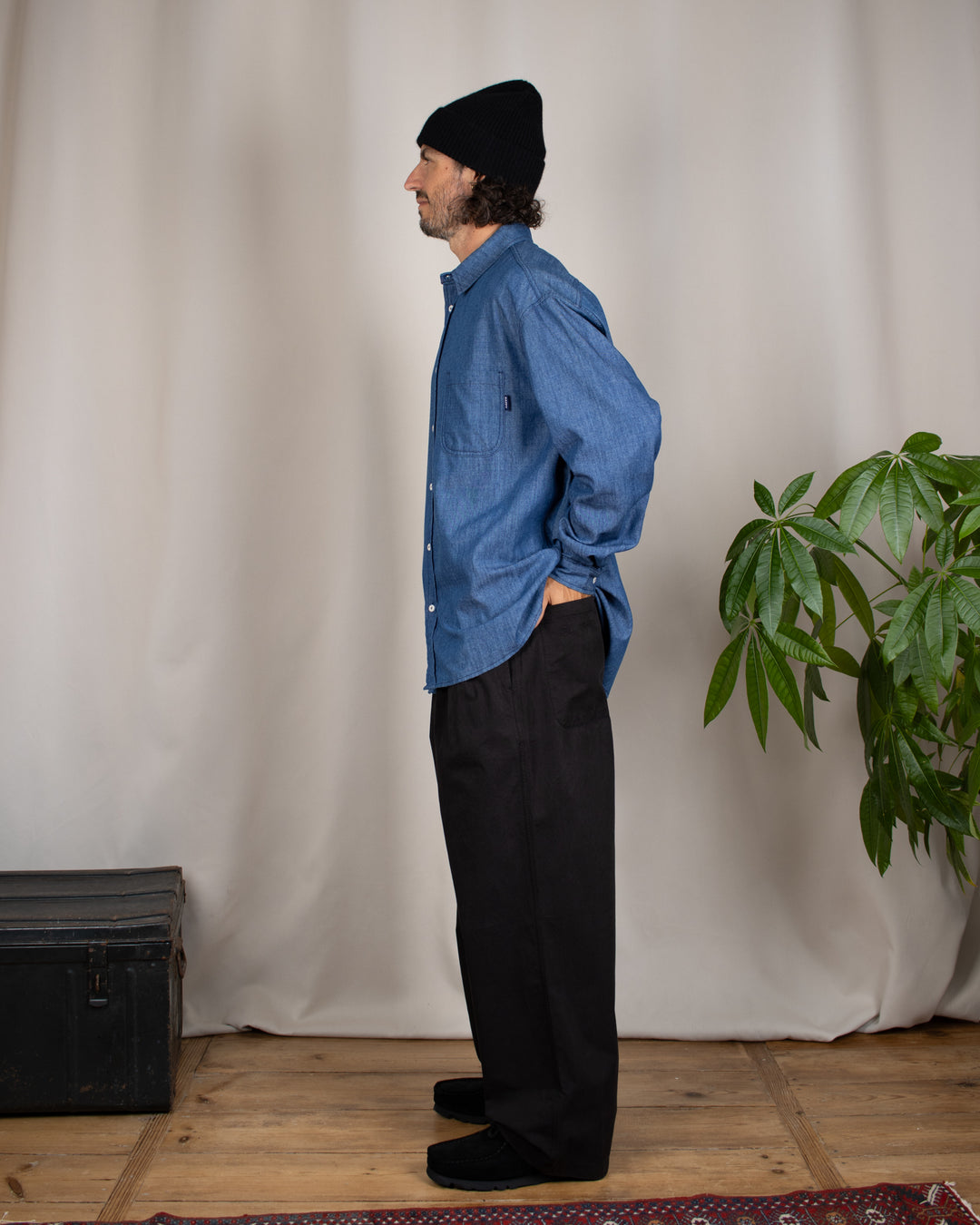 Two Tuck Wide Pants Black