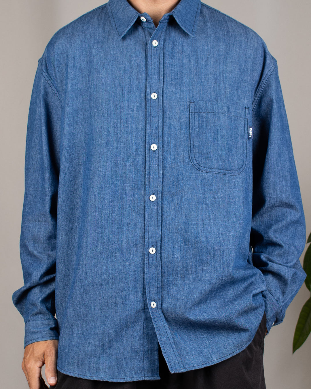 Relaxed Chambray Shirt Blue