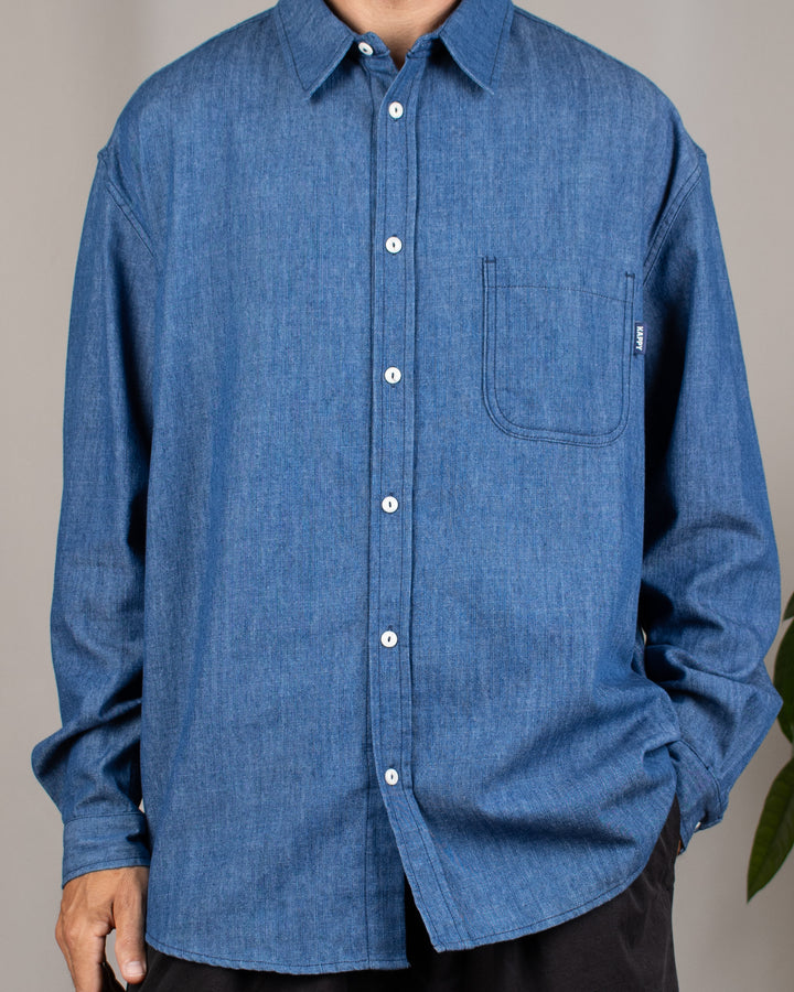 Relaxed Chambray Shirt Blue