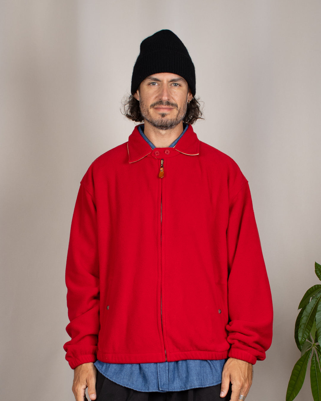 Fleece Bomber Jacket Red