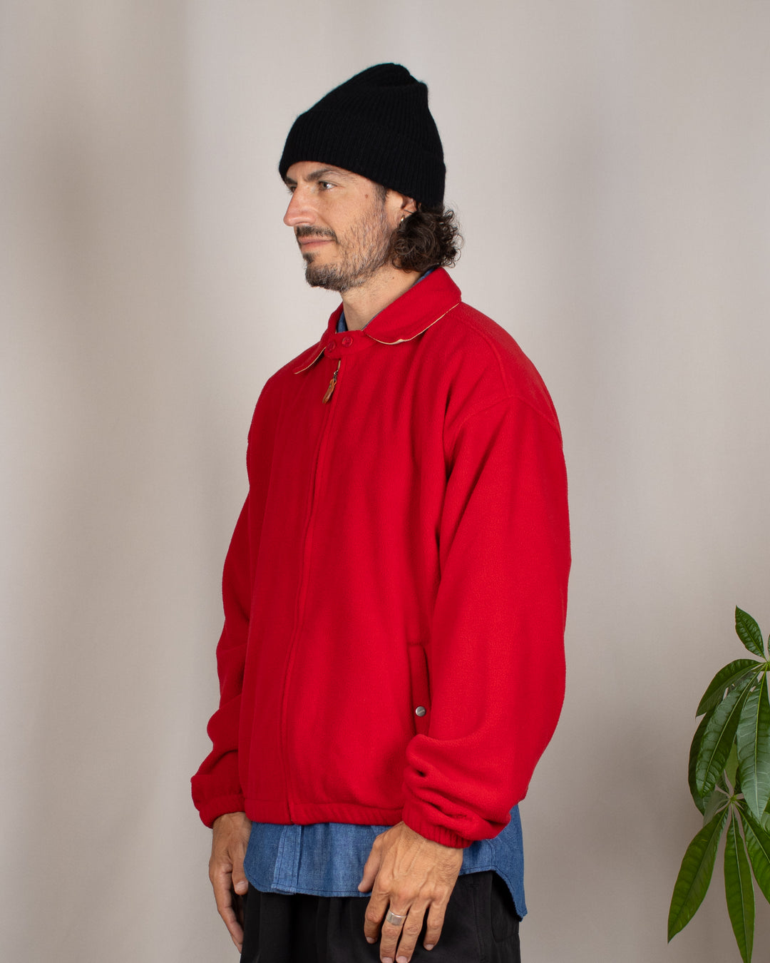 Fleece Bomber Jacket Red