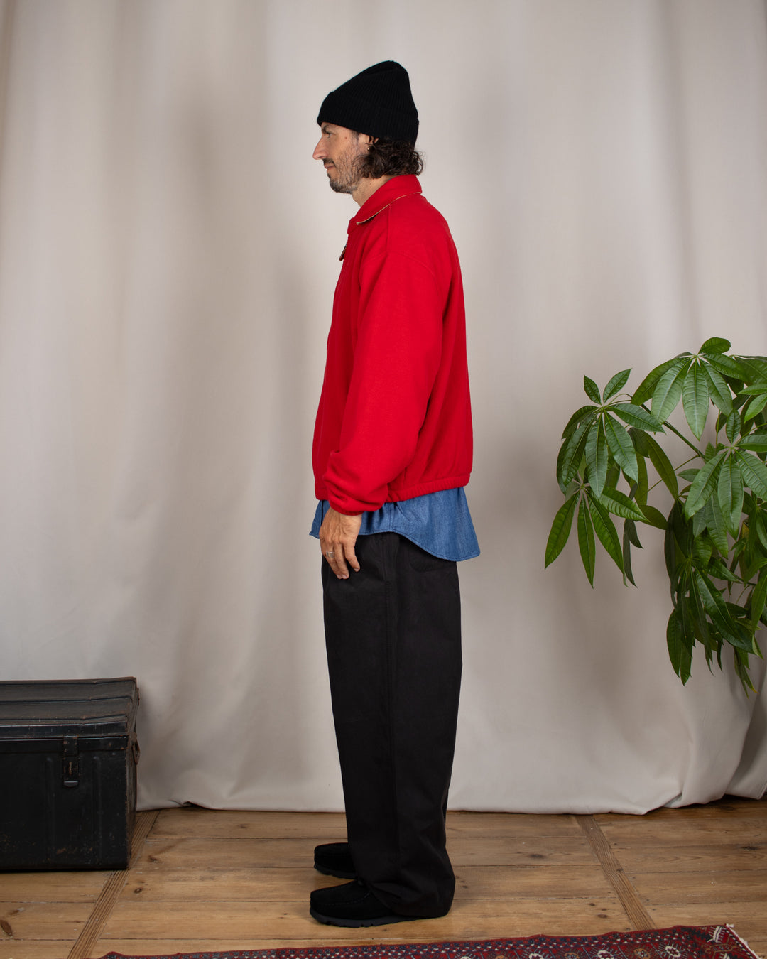 Fleece Bomber Jacket Red