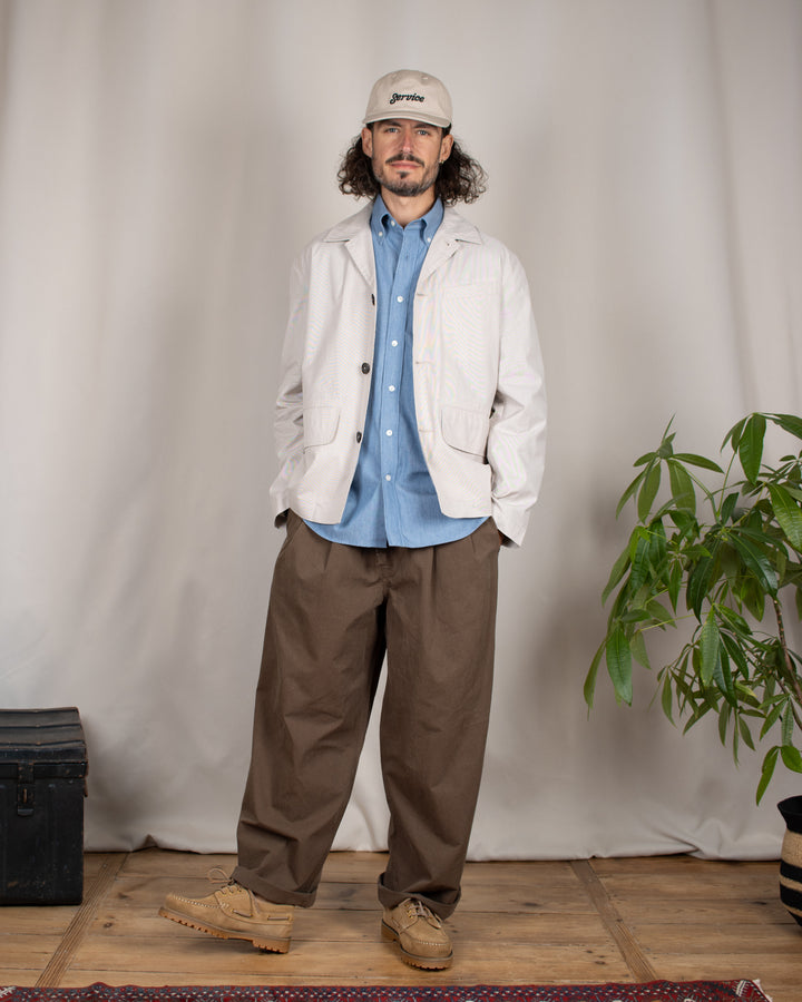 Long Sleeve Baggy Shirt Cotton Light Indigo