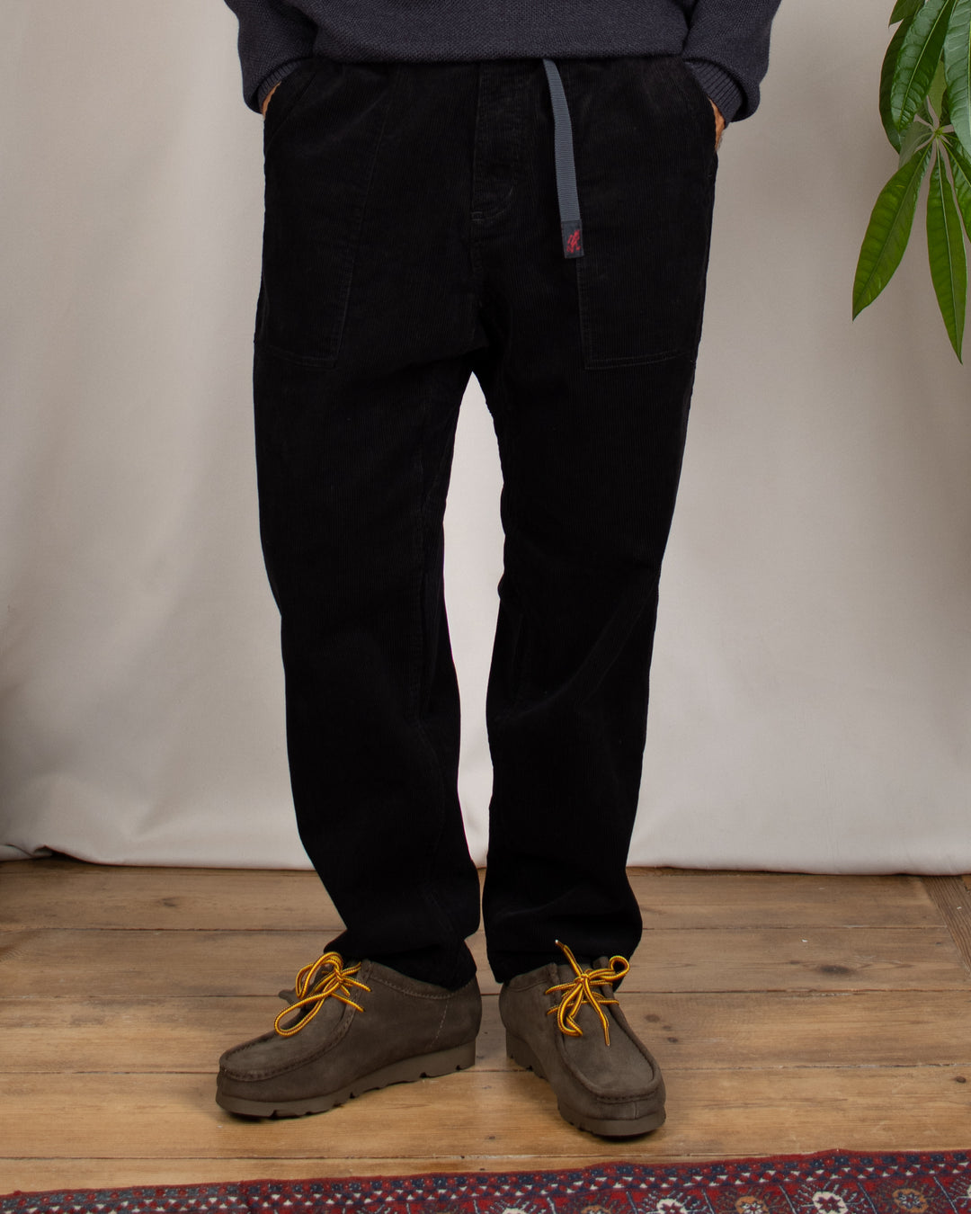 Corduroy Loose Tapered Ridge Pant Black