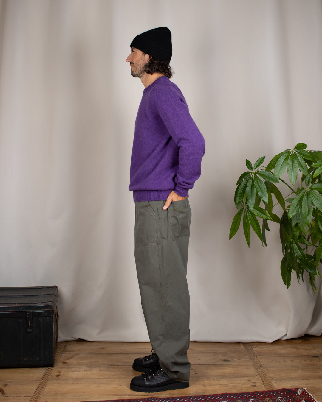 One Tuck Wide Fatigue Pants Khaki