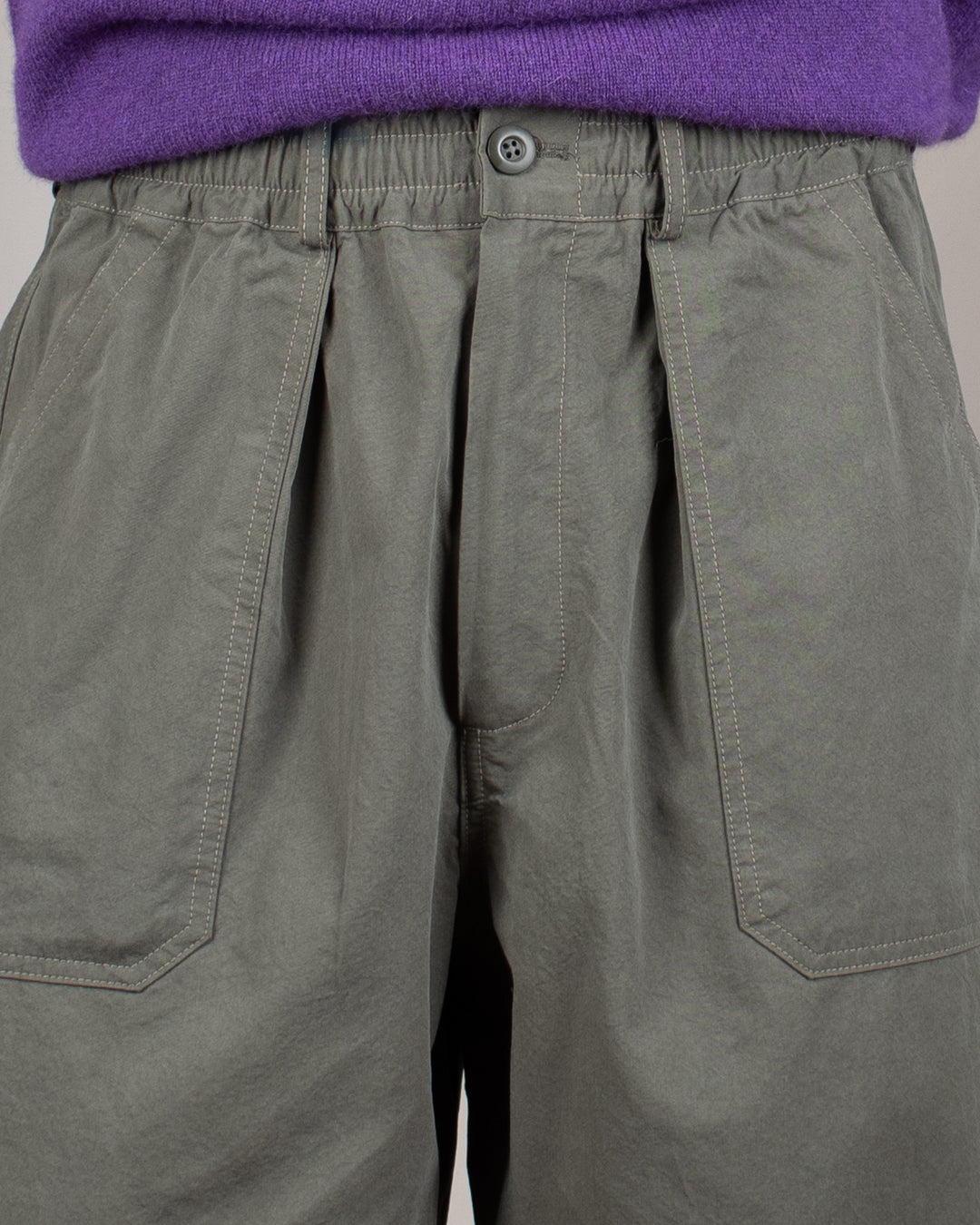 One Tuck Wide Fatigue Pants Khaki