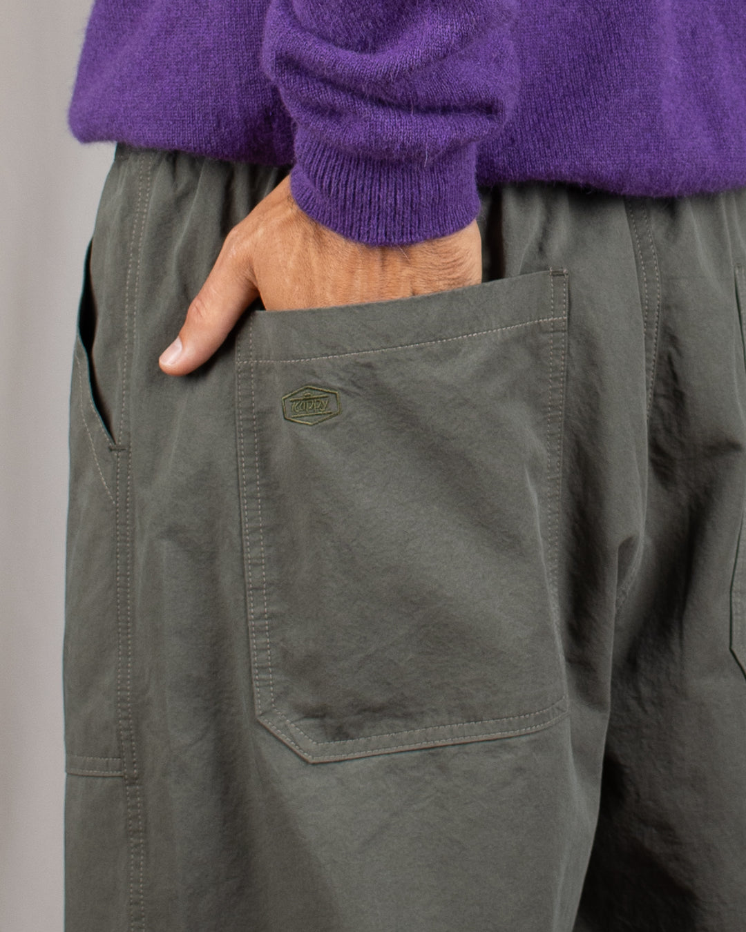 One Tuck Wide Fatigue Pants Khaki