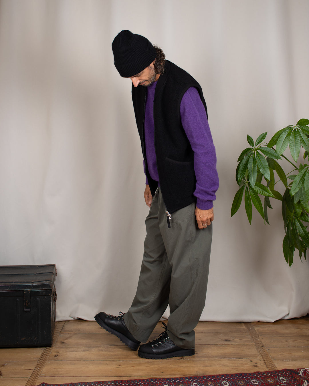 One Tuck Wide Fatigue Pants Khaki