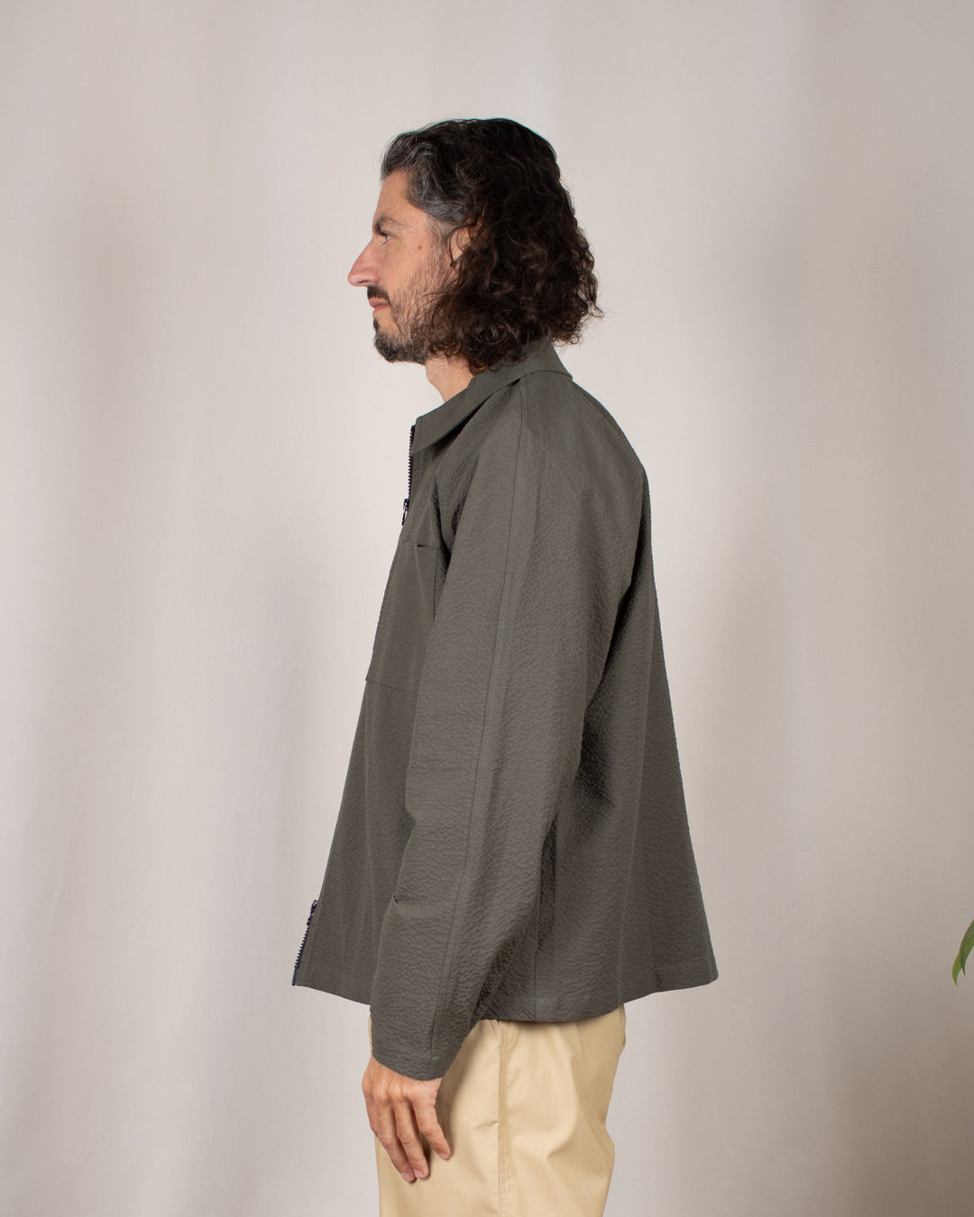 Our Coach Jacket Seersucker Kaki