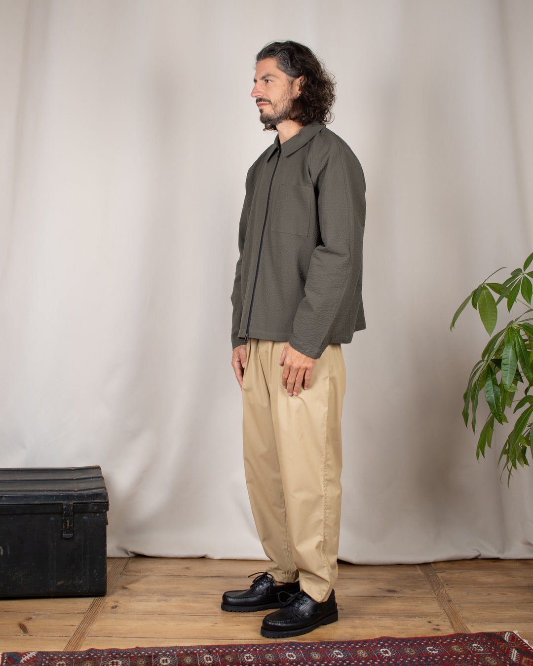 Our Coach Jacket Seersucker Kaki