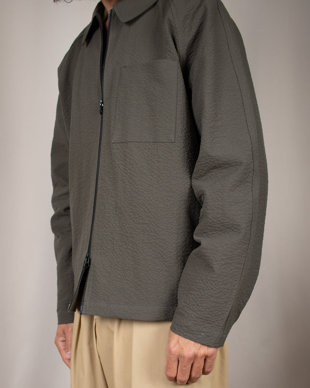 Our Coach Jacket Seersucker Kaki