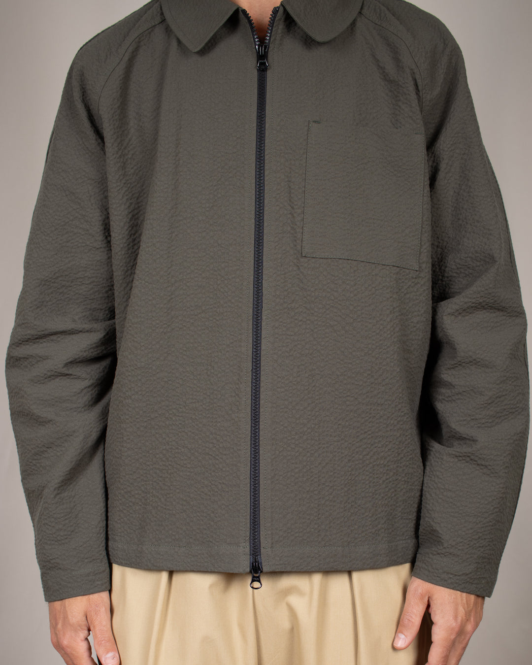 Our Coach Jacket Seersucker Kaki
