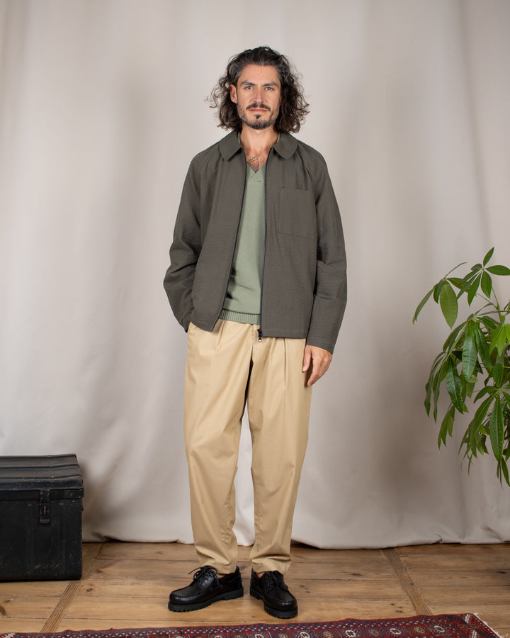 Our Coach Jacket Seersucker Kaki