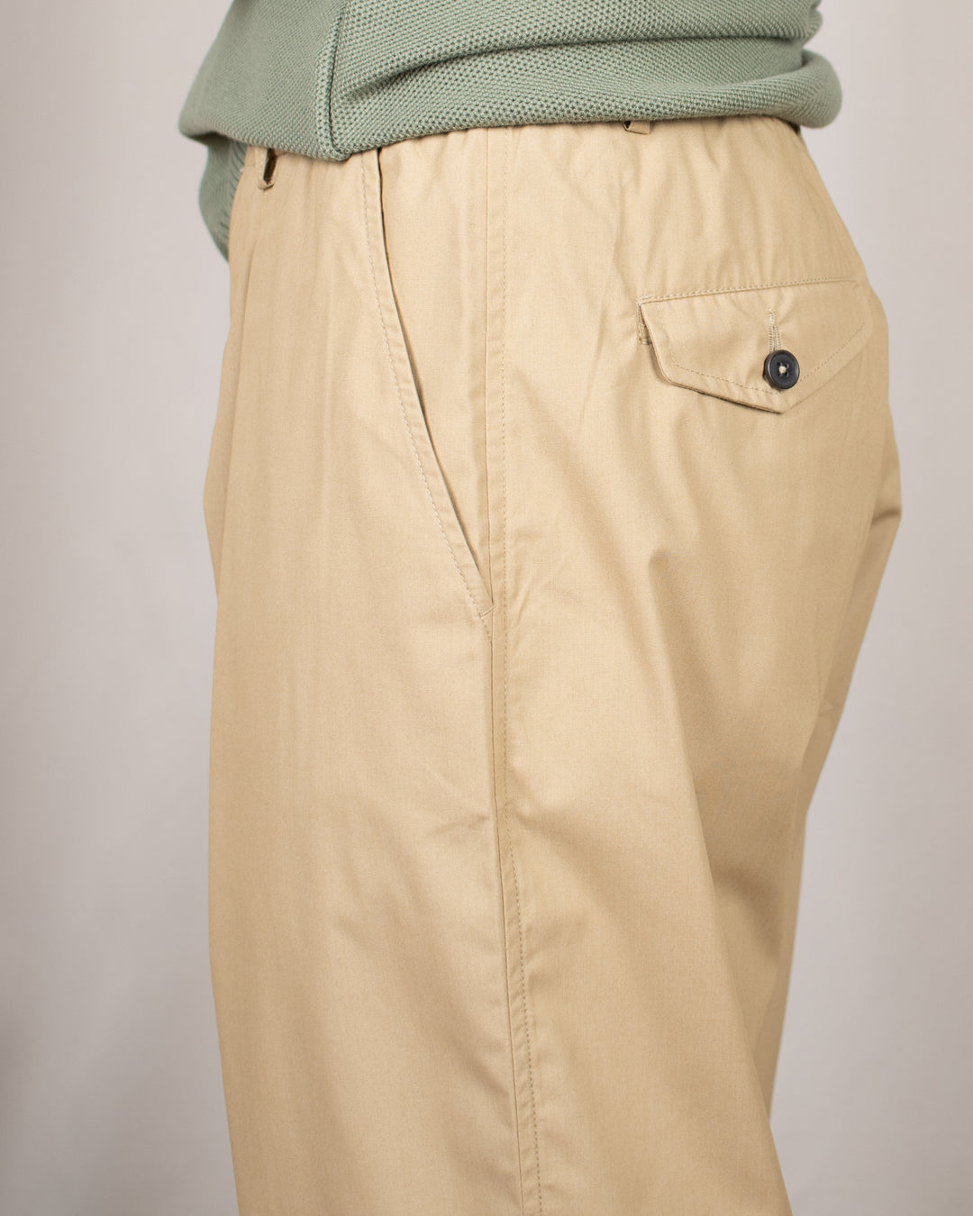 Pleated Track Pant Recycled Polytech Sand