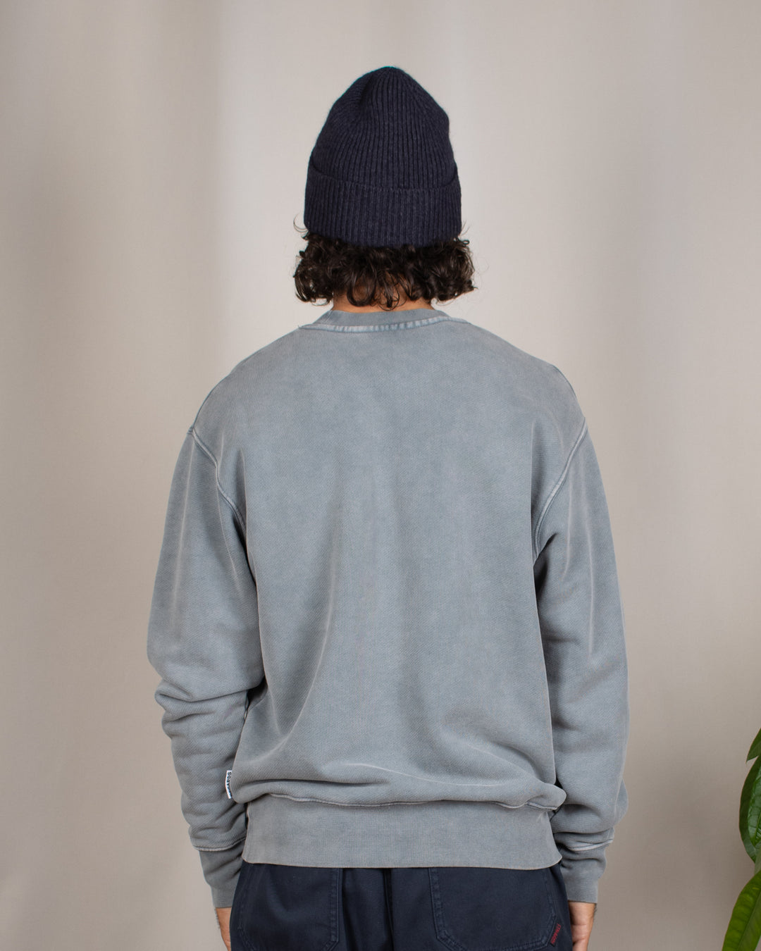 Relaxed Loopback Crewneck Grey Washed