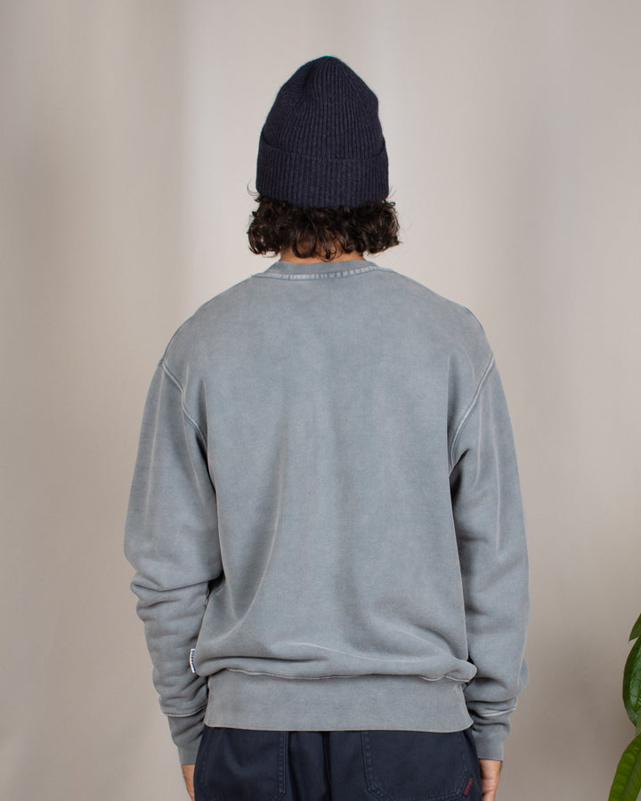 Relaxed Loopback Crewneck Grey Washed