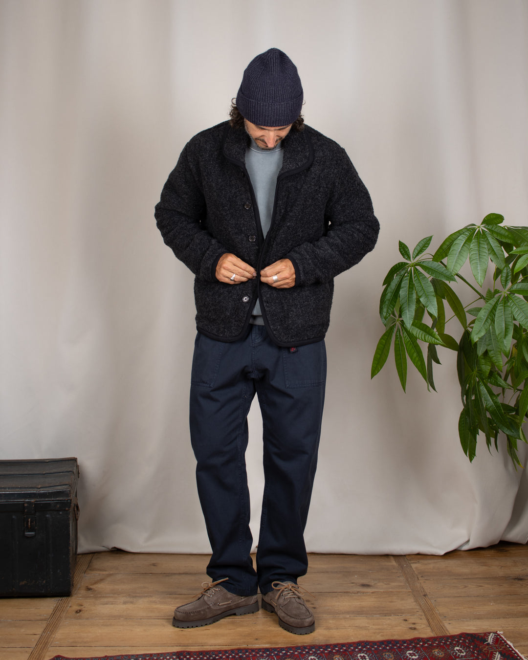 Lancaster Jacket Bouclet Fleece Charcoal