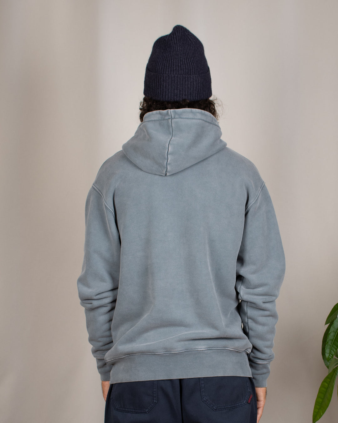 Relaxed Loopback Hoodie Blank Grey Washed