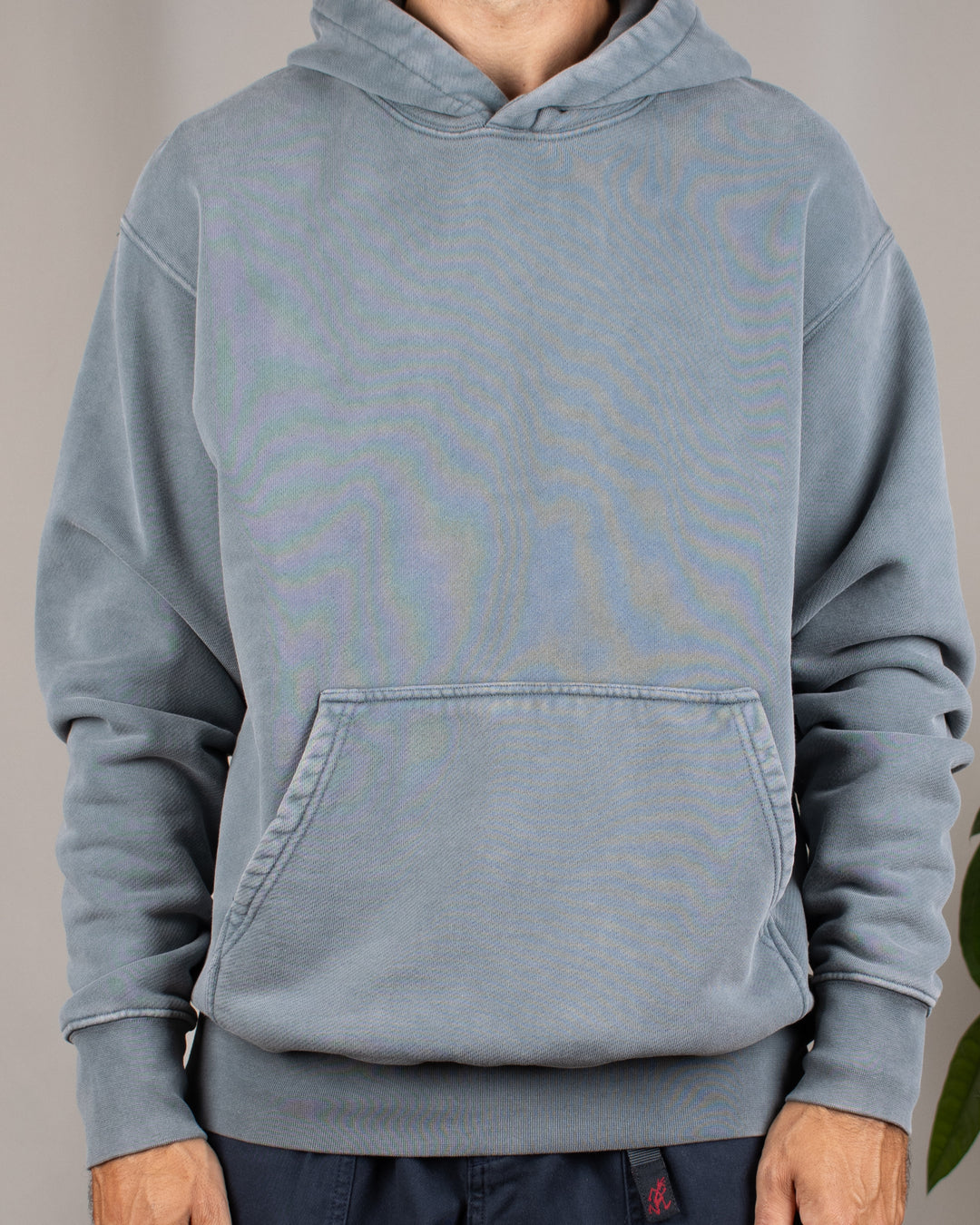 Relaxed Loopback Hoodie Blank Grey Washed