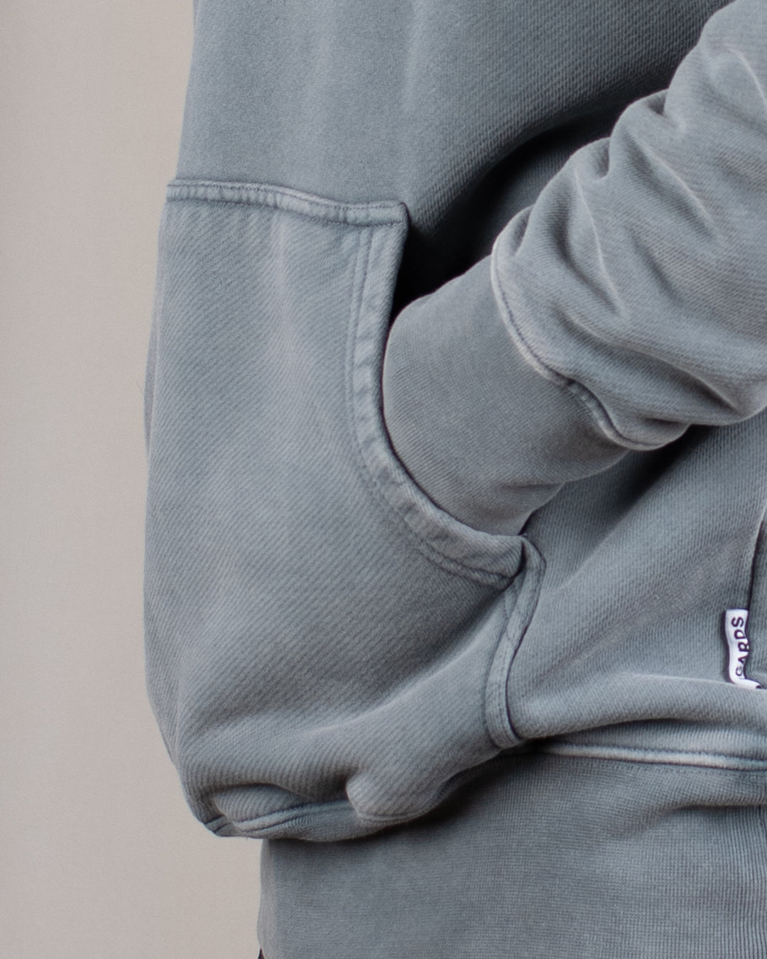 Relaxed Loopback Hoodie Blank Grey Washed