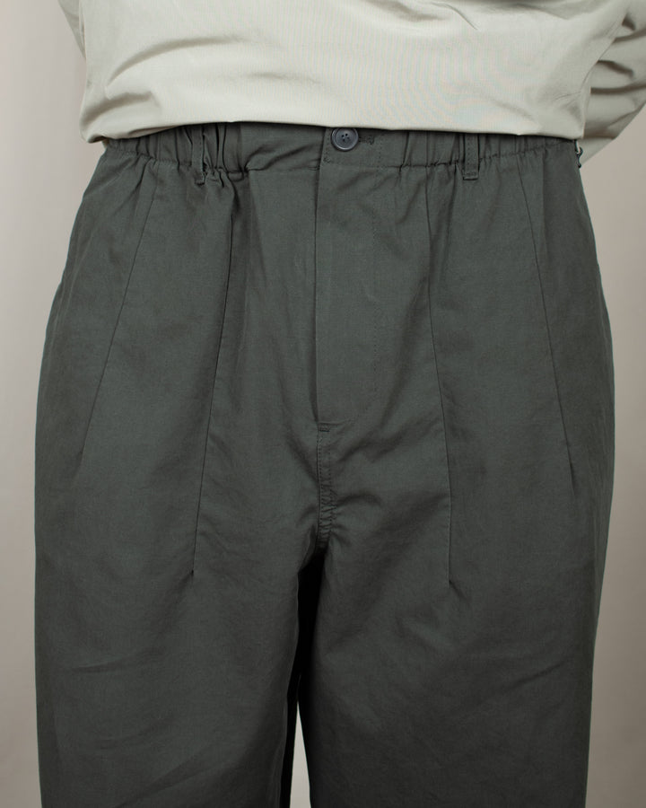 Pintuck Wide Chino Pants Dark Green