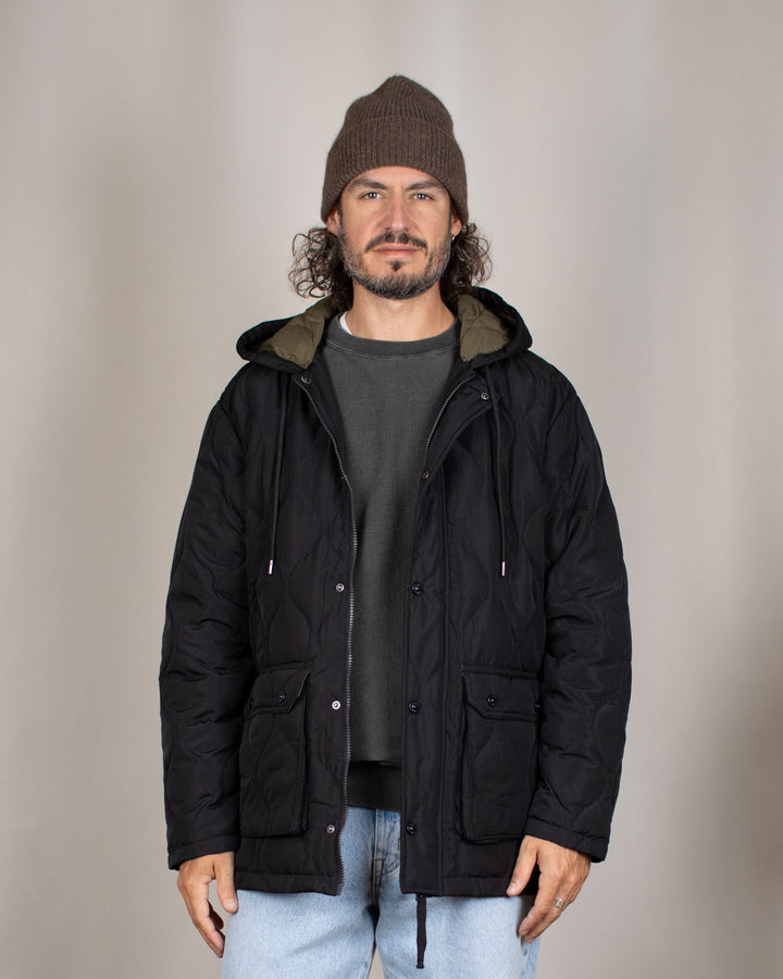 Military Hooded Down Jacket Black