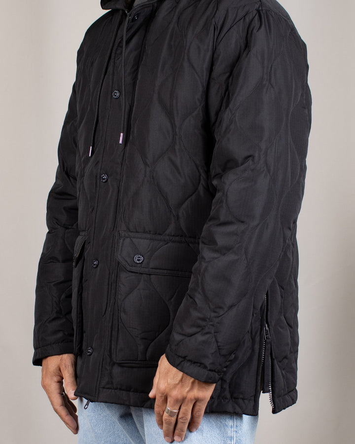 Military Hooded Down Jacket Black