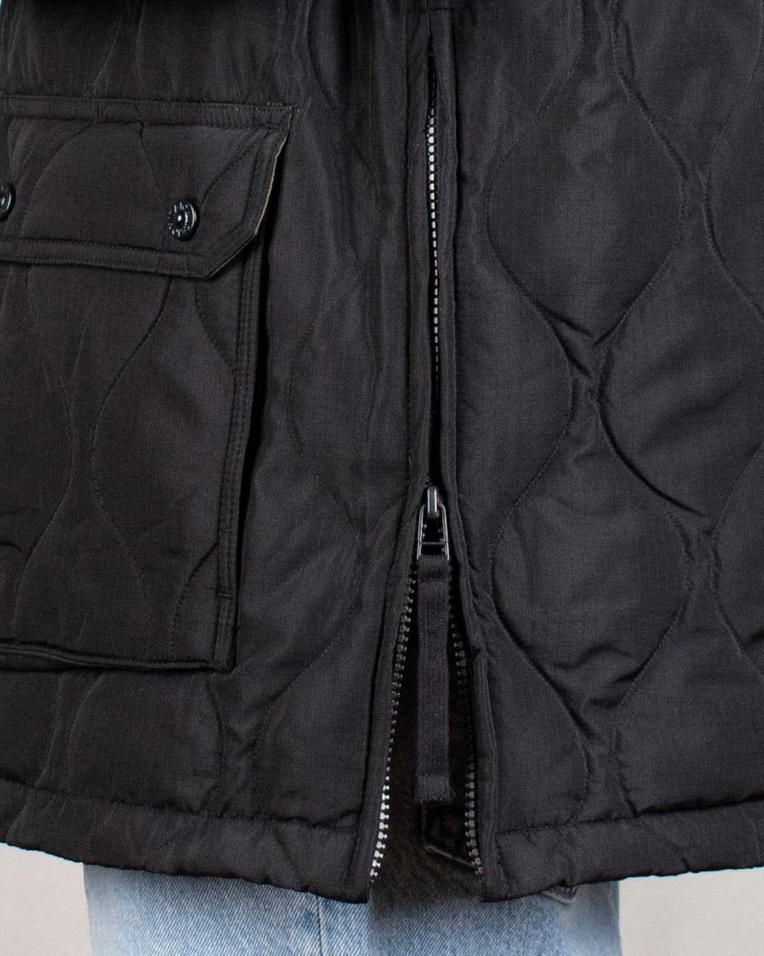 Military Hooded Down Jacket Black