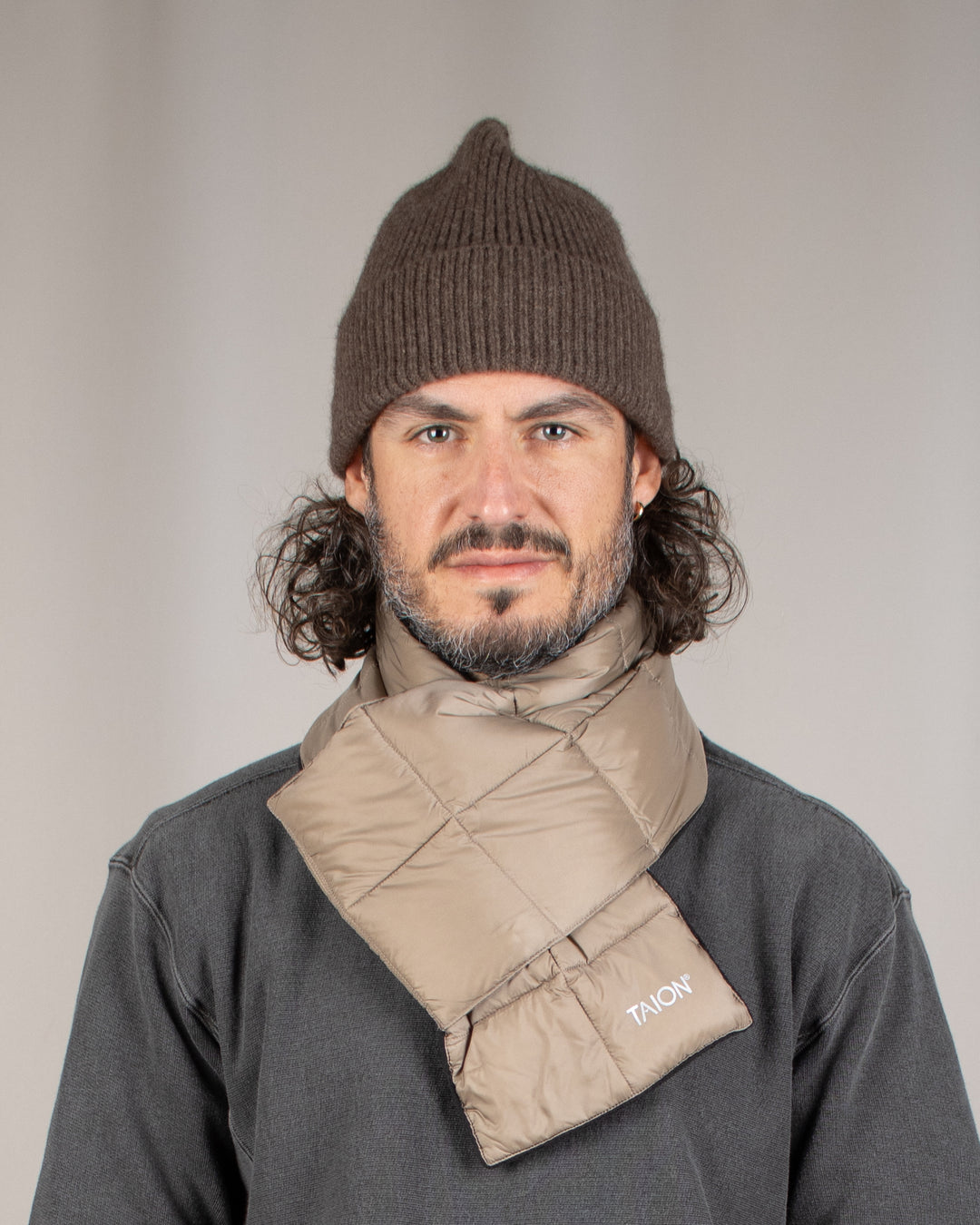 Basic Down Scarf Khaki