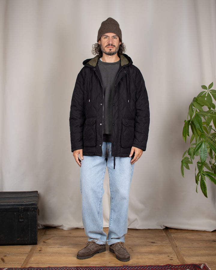 Military Hooded Down Jacket Black