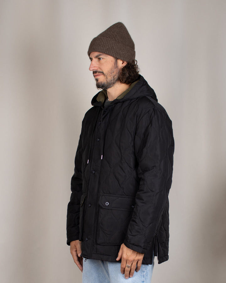 Military Hooded Down Jacket Black