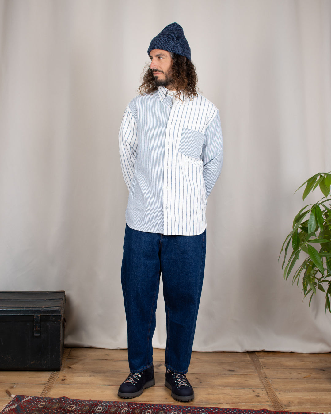 N°5 Classic Button Down Collar Shirt White/Blue