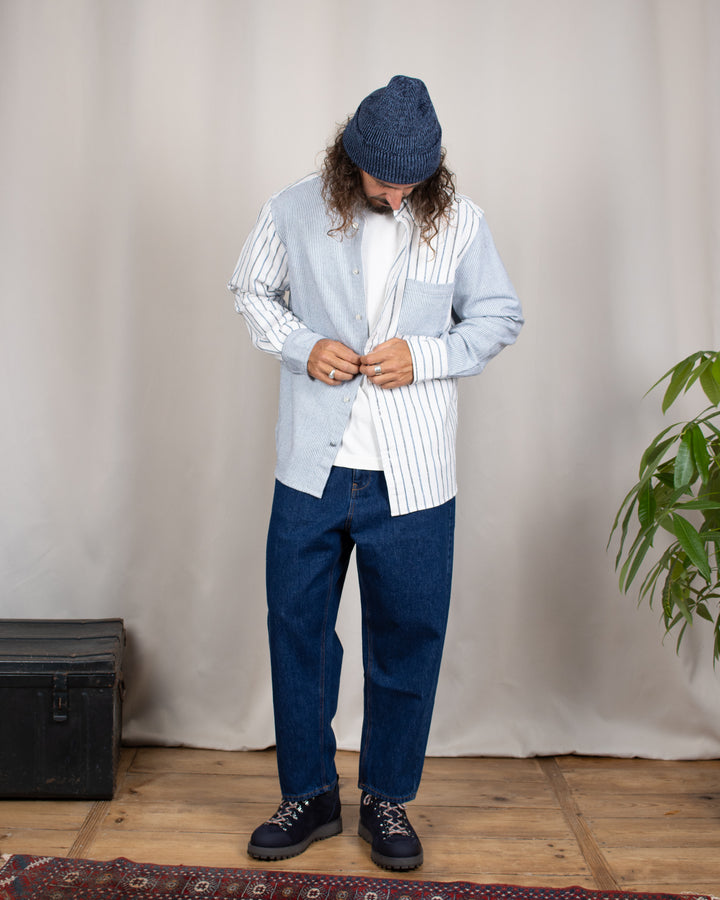 N°5 Classic Button Down Collar Shirt White/Blue