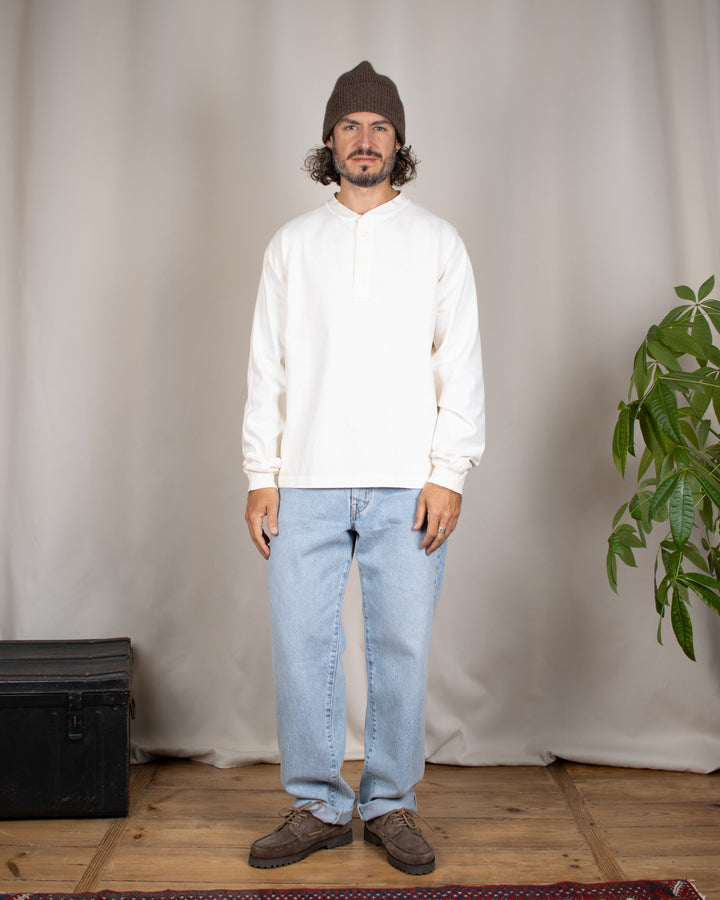 Long Sleeve Heavy Henley Tee P-Natural