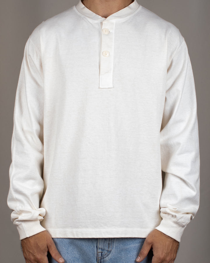 Long Sleeve Heavy Henley Tee P-Natural