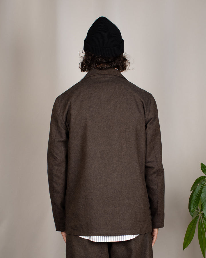 Two Button Jacket Recycled IT Tweed Brown