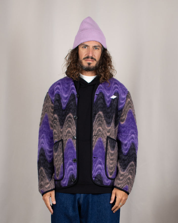 Cameron Wool Fleece Cardigan Viola