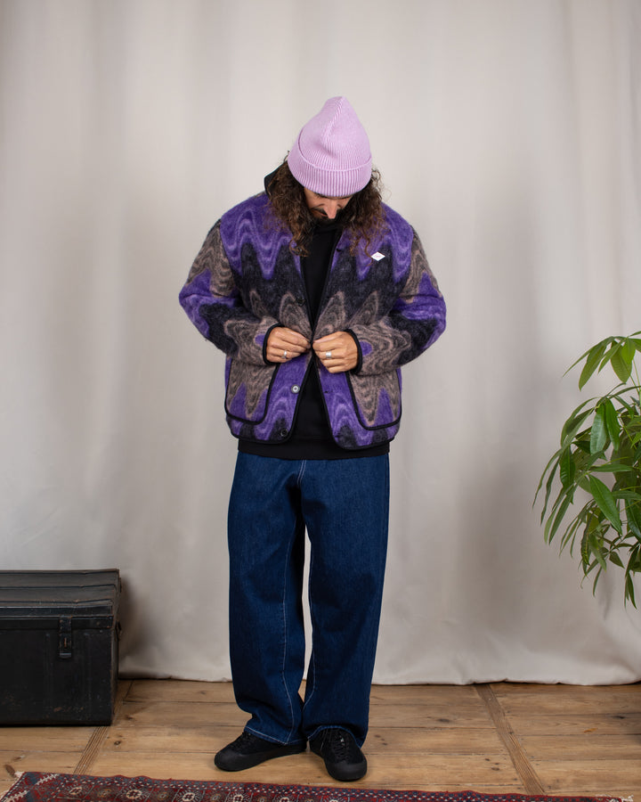 Cameron Wool Fleece Cardigan Viola