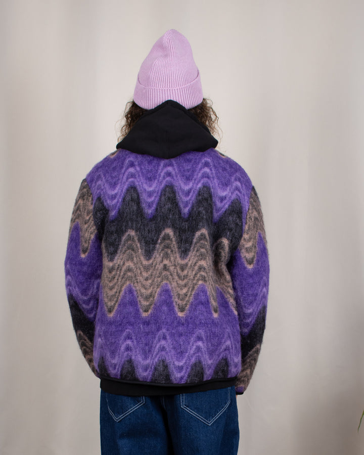 Cameron Wool Fleece Cardigan Viola