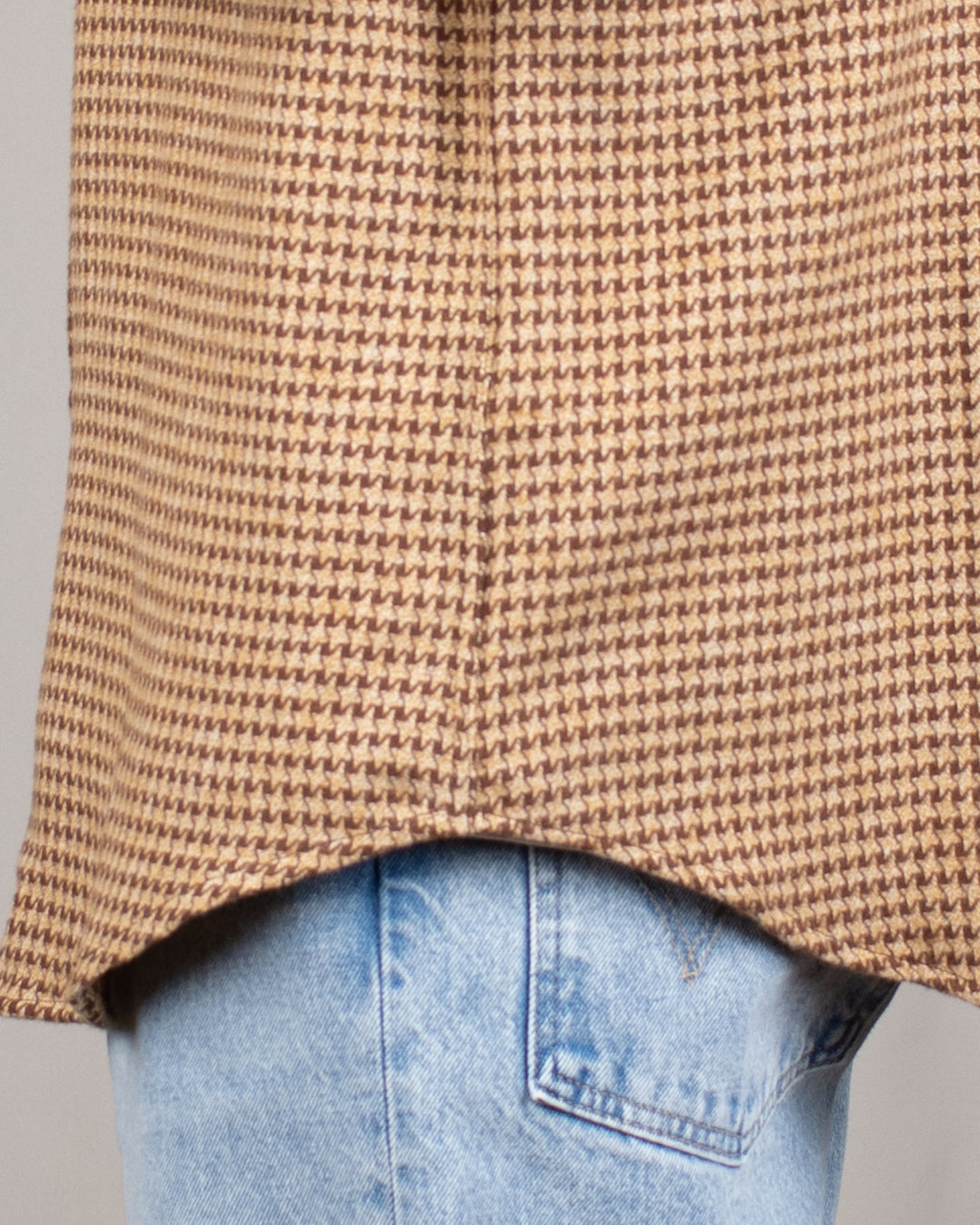 Abstract Pied Poule Flannel Shirt Brown