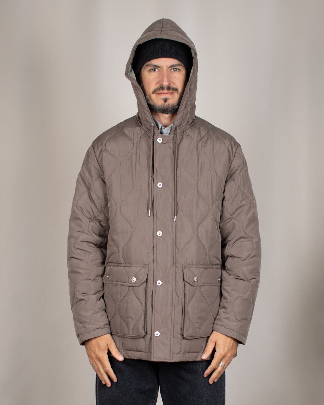 Military Hooded Down Jacket D.Khaki