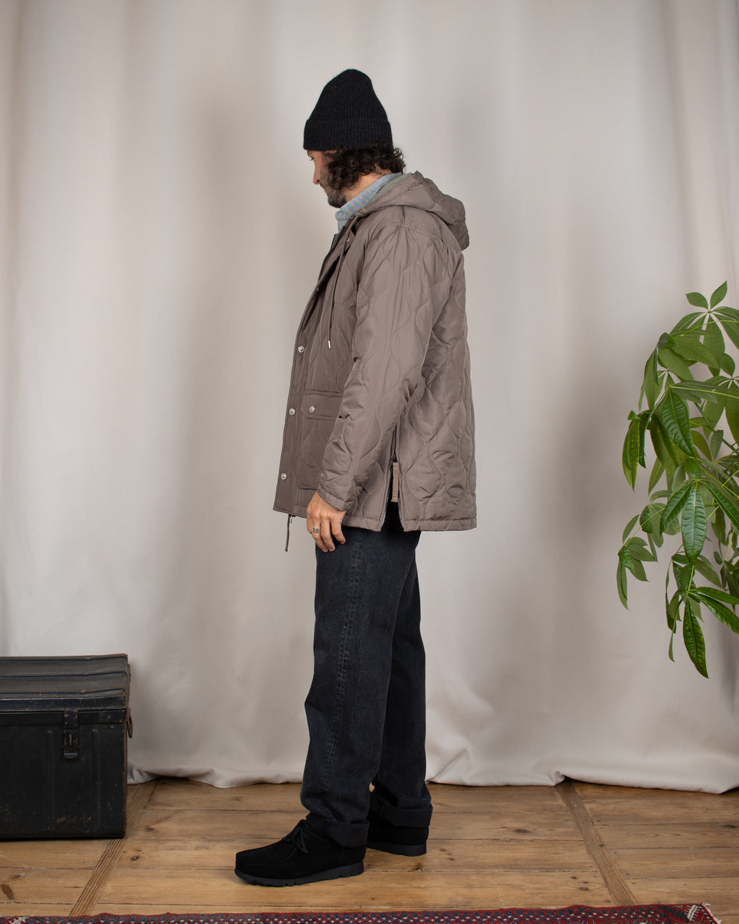 Military Hooded Down Jacket D.Khaki
