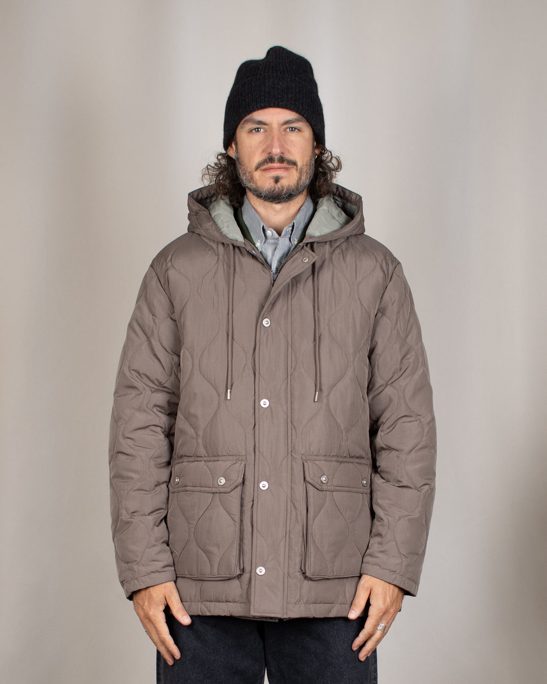 Military Hooded Down Jacket D.Khaki