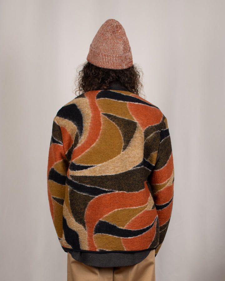 Cameron Wool Fleece Zip Cardigan Nero Africa