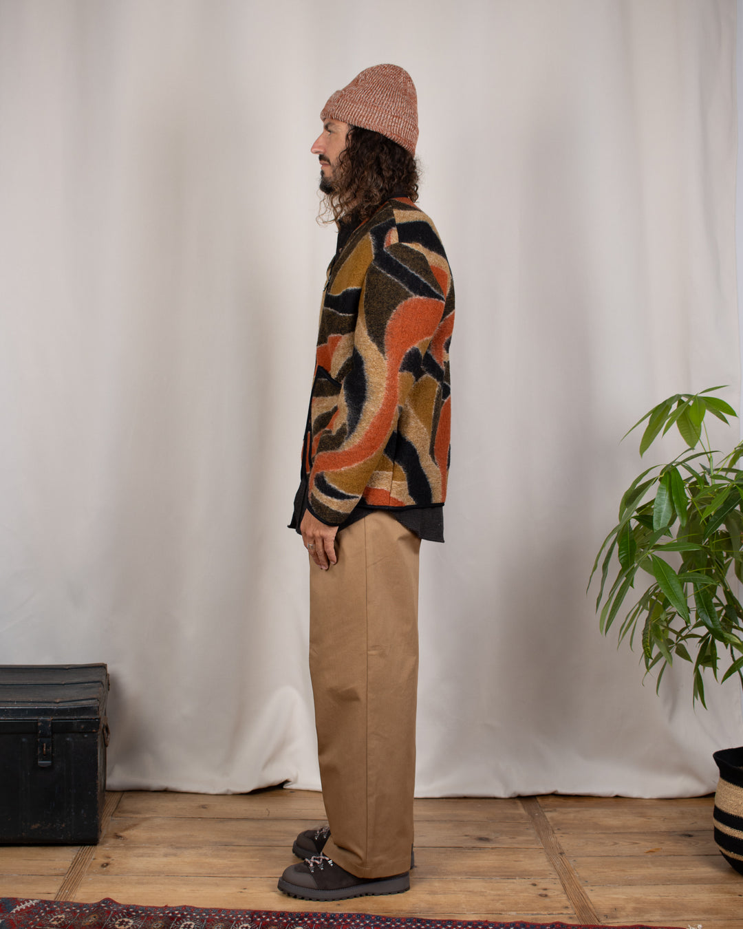 Cameron Wool Fleece Zip Cardigan Nero Africa