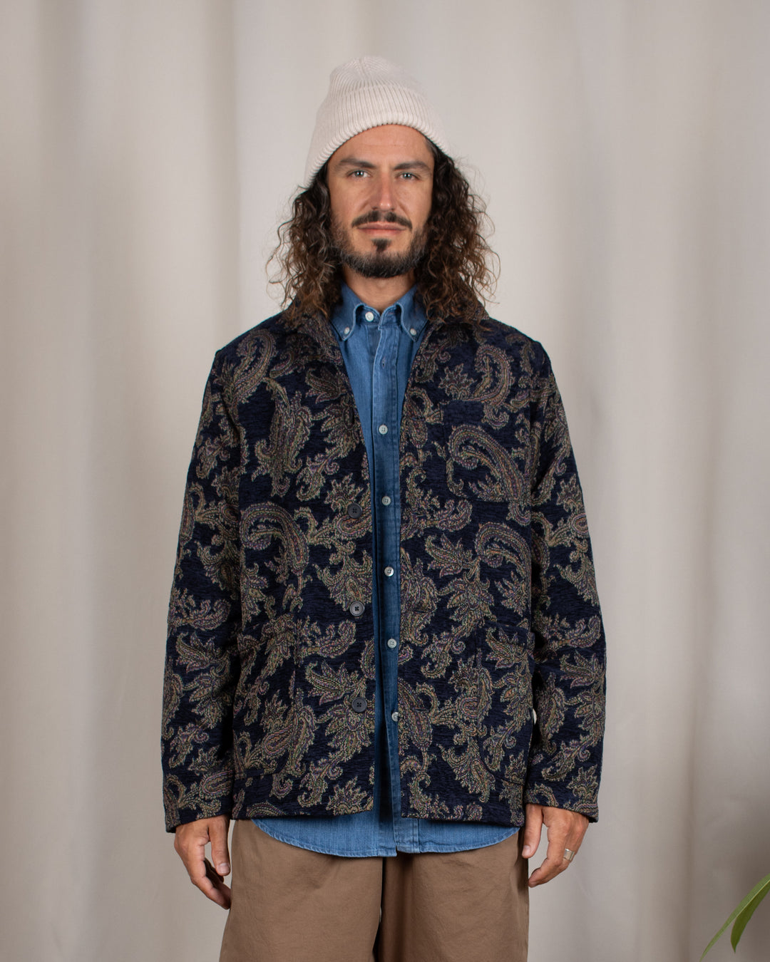 Ormiston Jacket in Navy Paisley Jacquard
