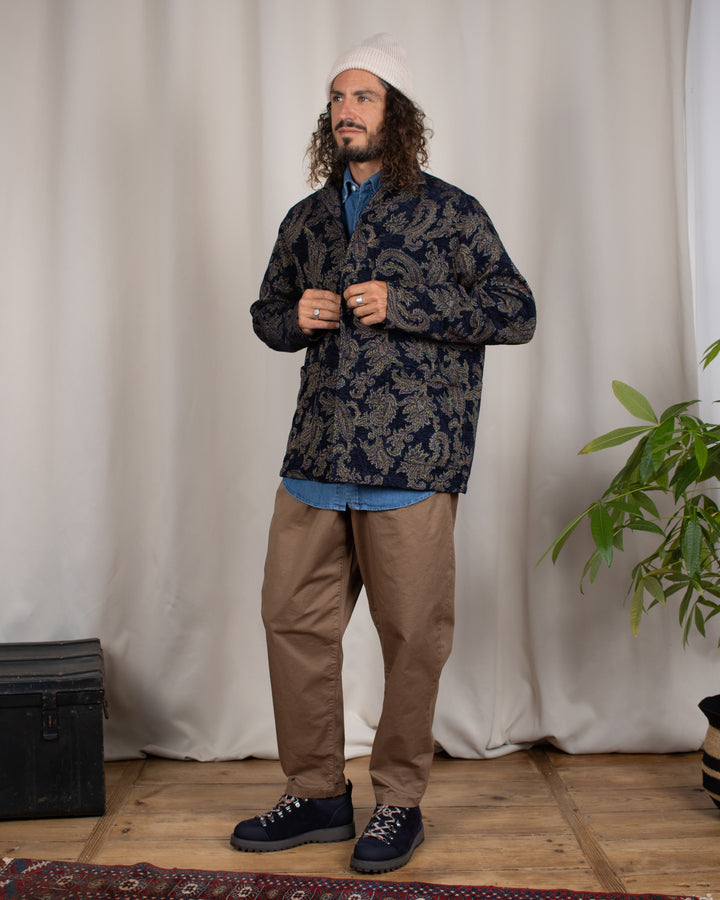 Ormiston Jacket in Navy Paisley Jacquard